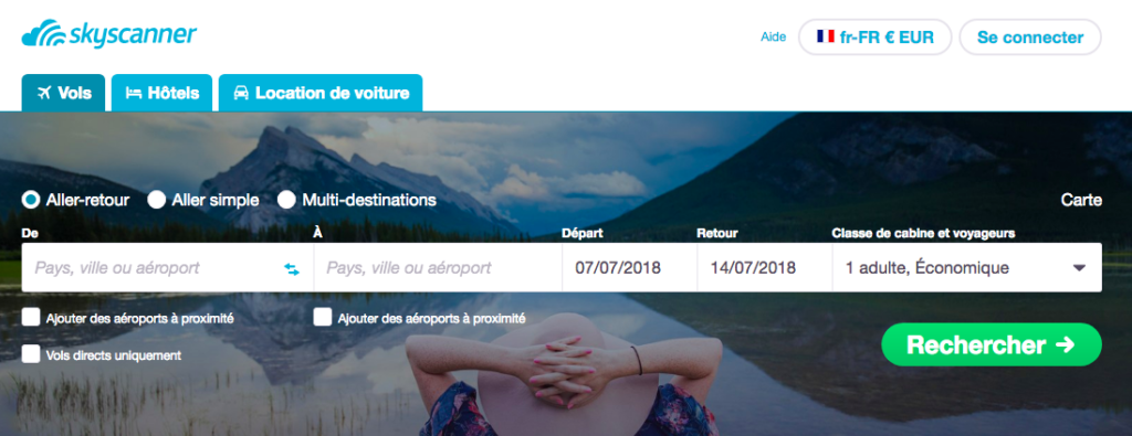 boutons call-to-action Skyscanner