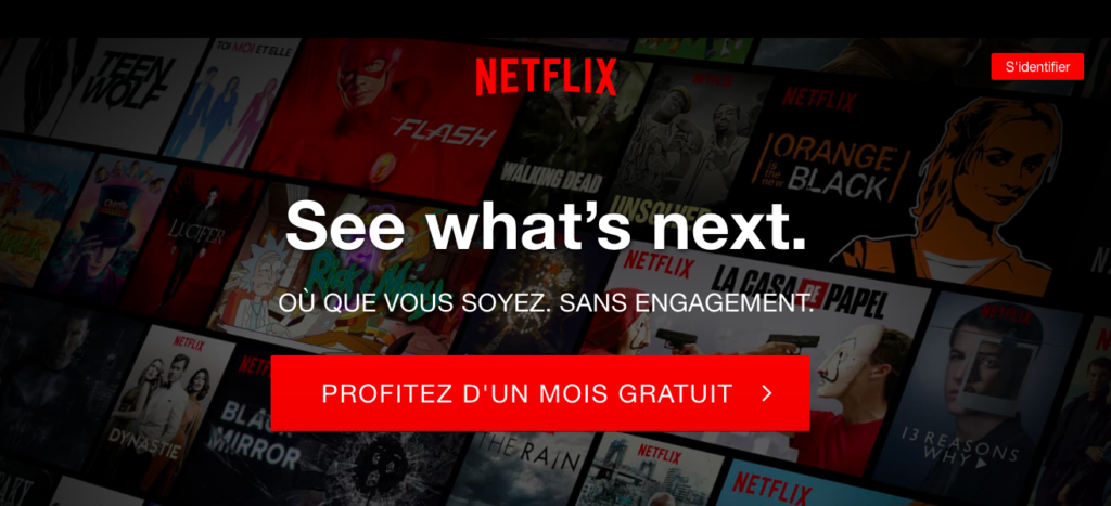 boutons call-to-action Netflix