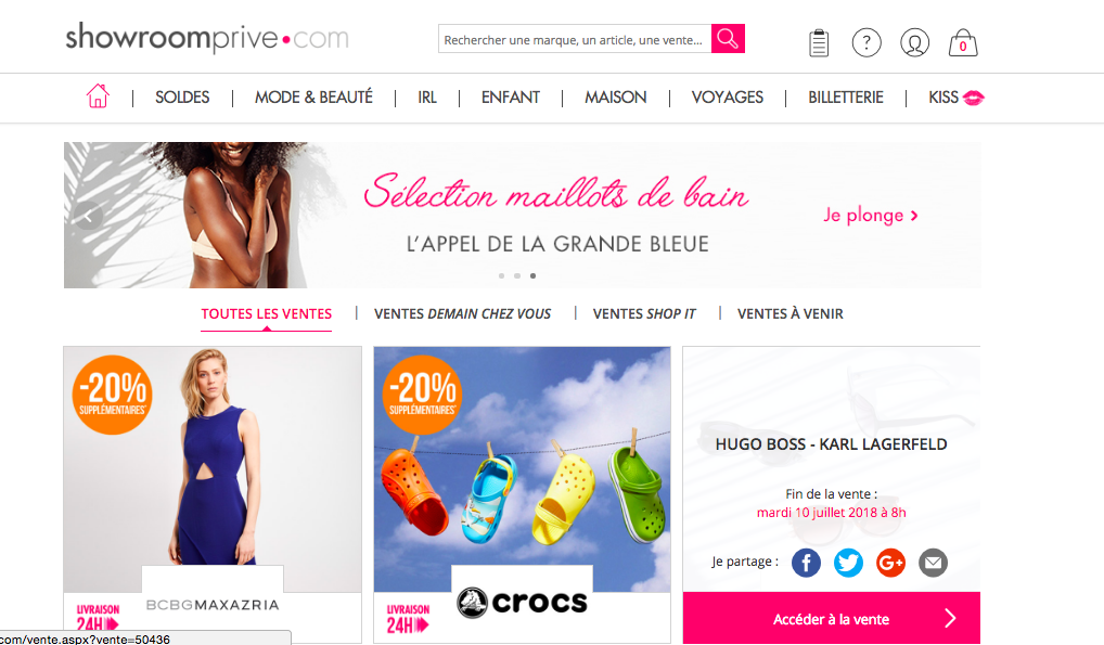 boutons call-to-action showroomprive ordinateur 