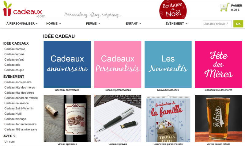 cadeaux.com - optimiser un site a faible trafic