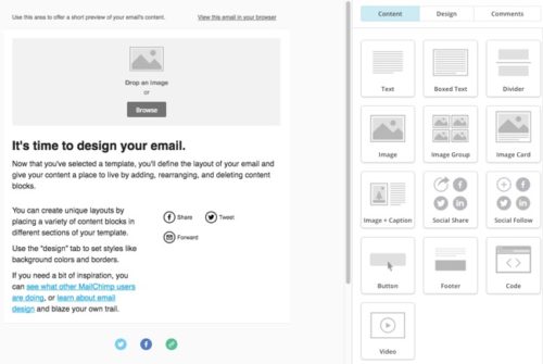 Marketing Automation - Interface visuelle Mailchimp