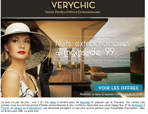 Newsletter VeryChic Voyage Offre 2