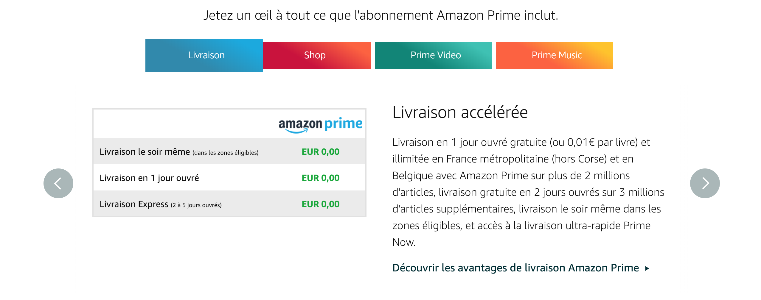 livraison amazon prime pour optimiser les pages de paiement