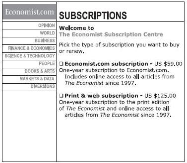 offre the Economist sans effet de leurre