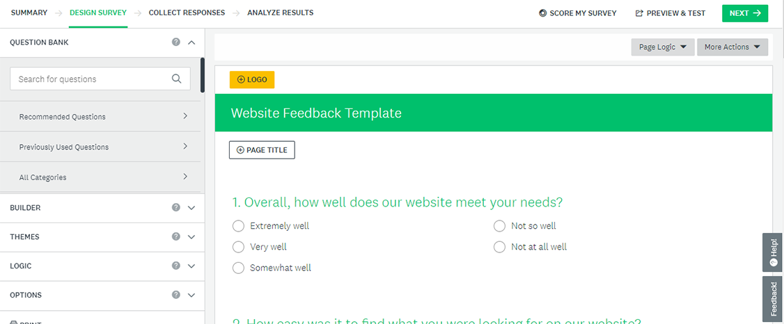 survey monkey - outil de feedback client