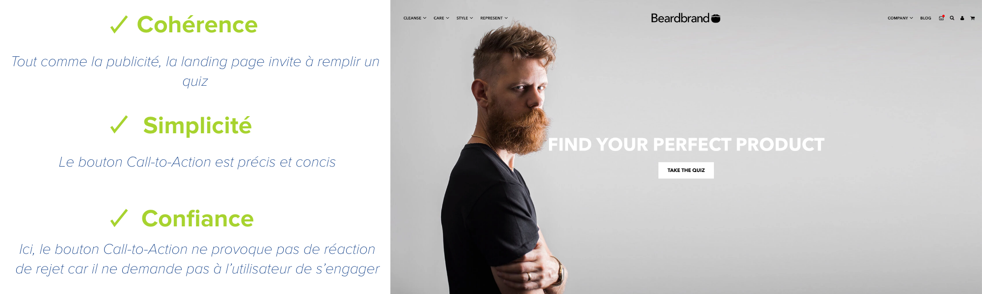 Bearbrand exemple de landing page