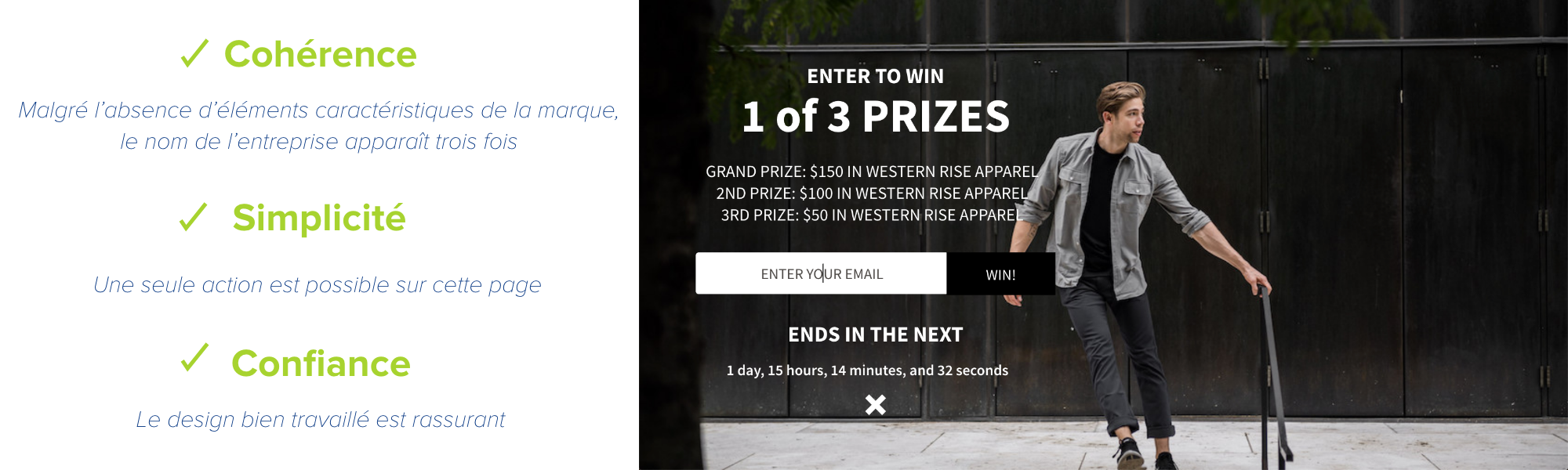 western rise apparel exemple de landing page