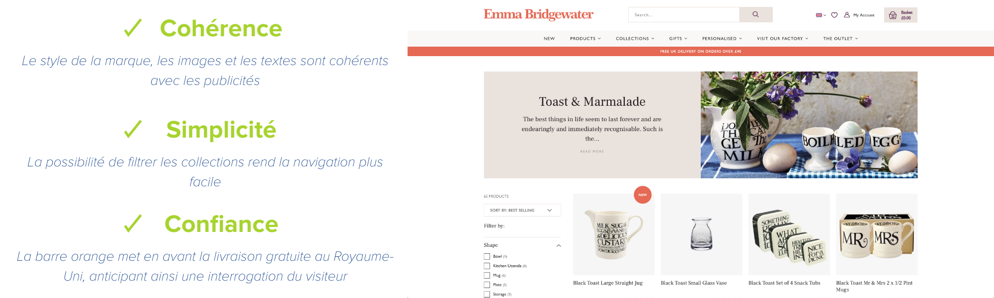 emma bridgewater exemple de page de collection