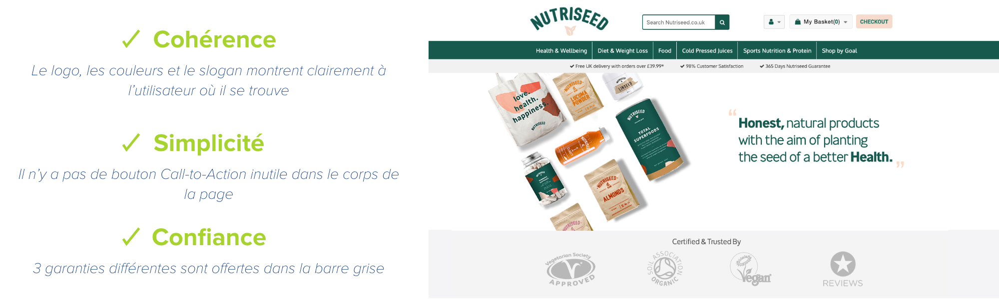 nutriseed exemple de template de landing page