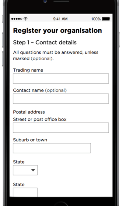 required and optional fields in web form design