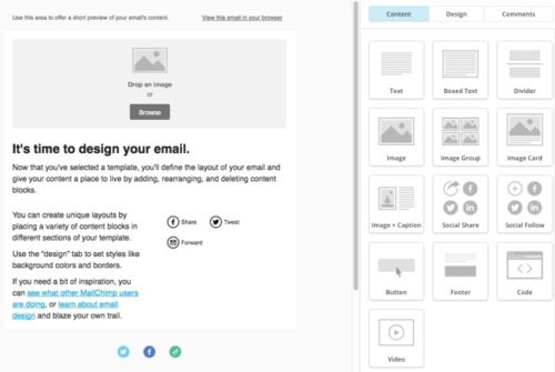 mailchimp visual email builder