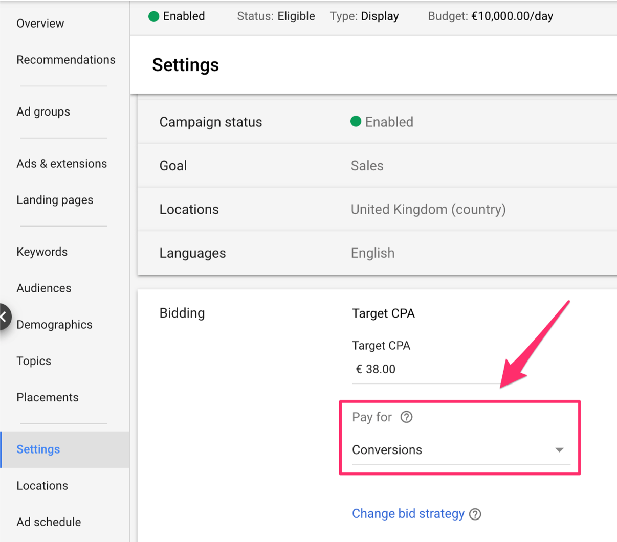 Google Ads CPA Cost Per Action Instructions
