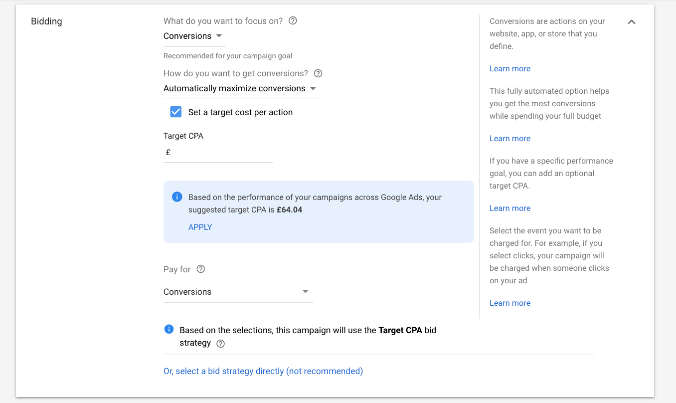 cpa bidding google ads