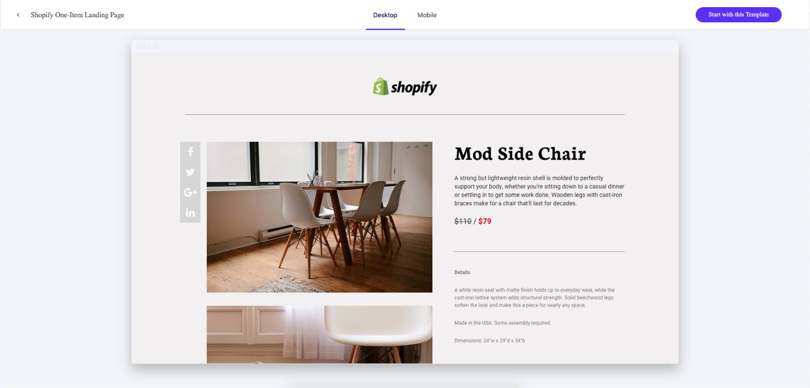 leadpages shopify landing page
