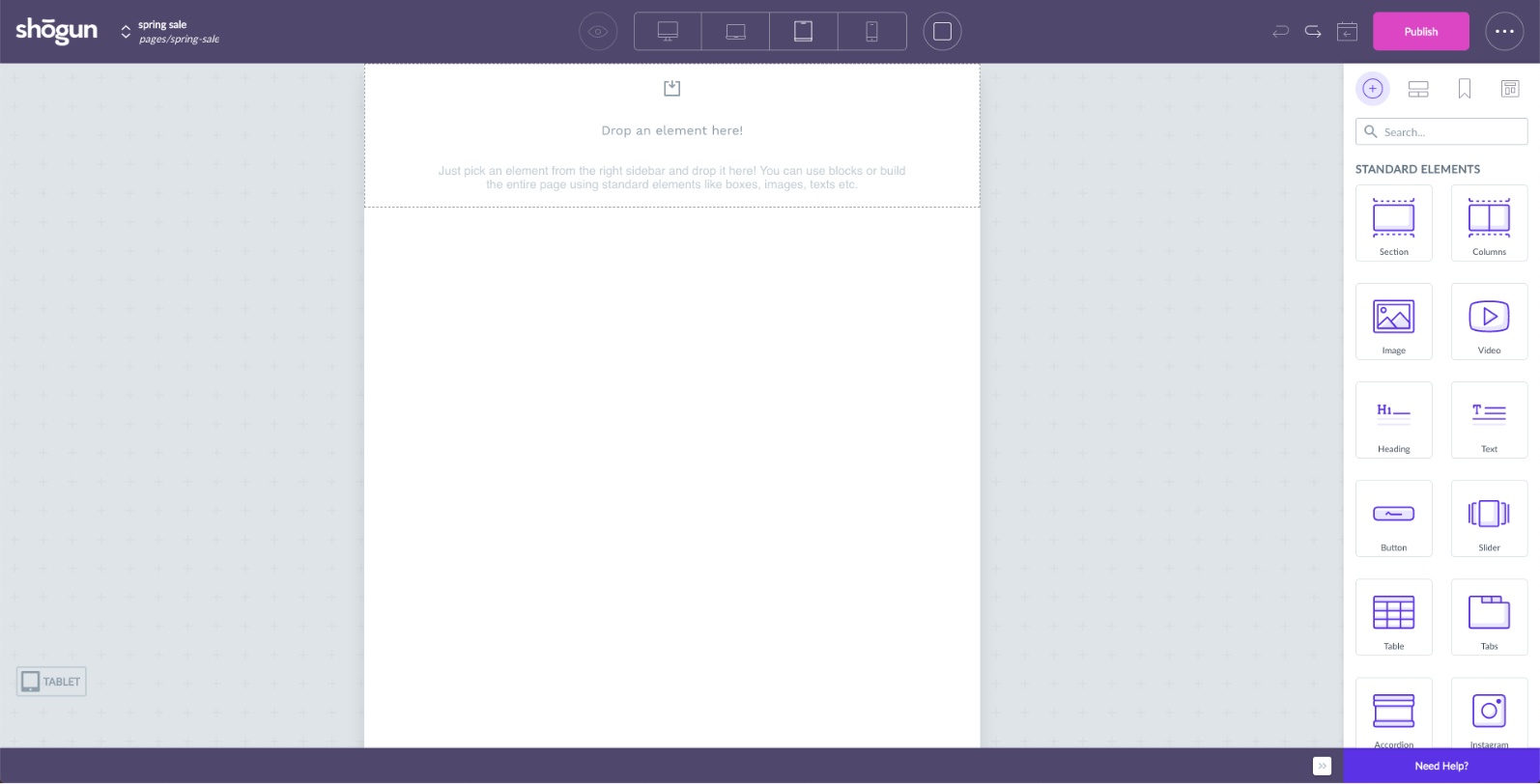 shogun landing page builder