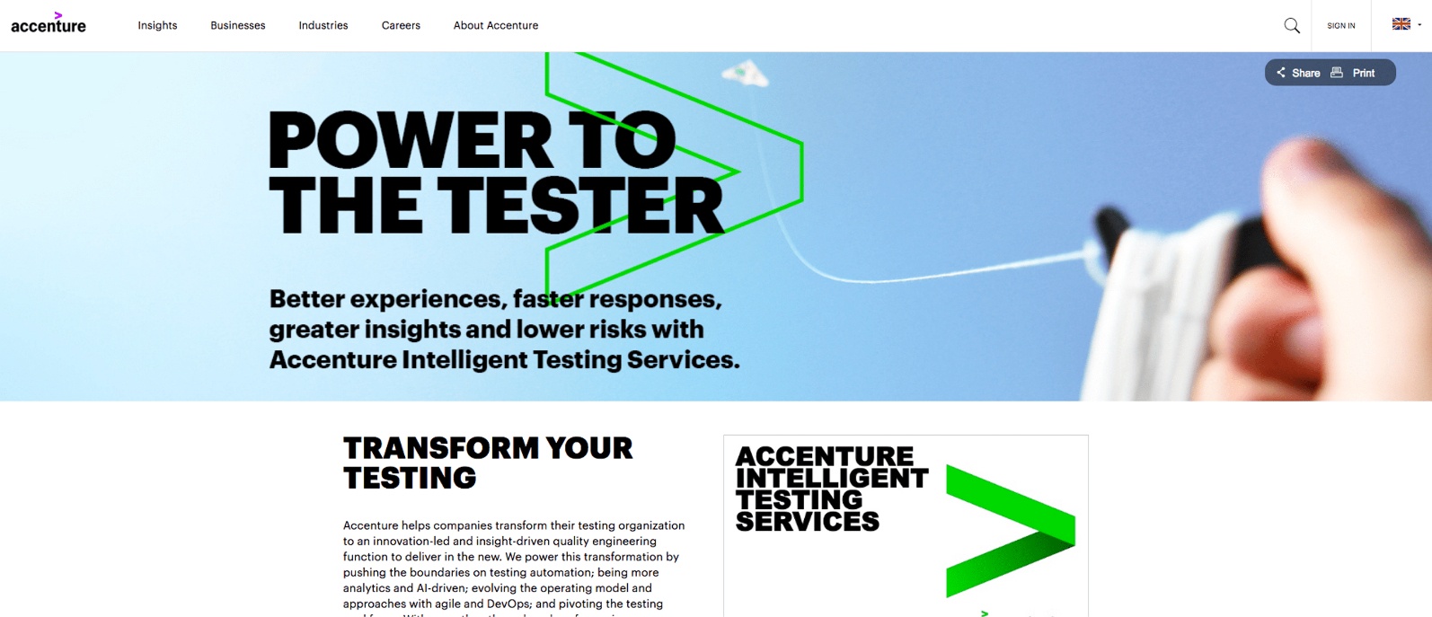 accenture a/b testing tool