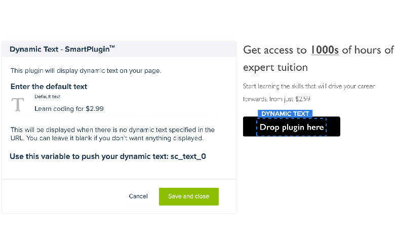 dynamic text cta button