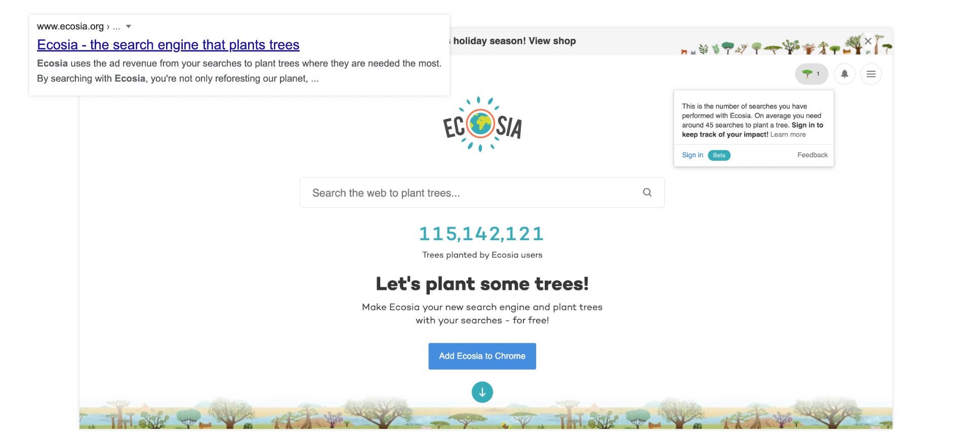 value proposition example ecosia